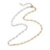 304 Stainless Steel Leaf Flower Chain Necklaces for Women NJEW-JN05585-4