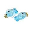 Handmade Dichroic Foil Lampwork Pendants X2-DICH-G001-01G-07-2