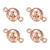 Rack Plating Brass Magnetic Clasps with Loops LS-KK-F801-02B-RG-3