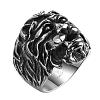 Punk Rock Style Unisex 316L Surgical Stainless Steel Lion Wide Band Rings RJEW-BB06688-9-2