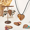  16Pcs 8 Colors Transparent Resin & Walnut Wood Pendants RESI-TA0002-16-8