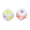 Opaque Acrylic Enamel European Beads AC-ACBA1794-04K-2