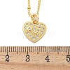 Brass Micro Pave Clear Cubic Zirconia Heart with Key Pendant Necklaces for Women NJEW-M088-02G-01-3