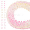 12 Strands 3 Styles Gradient Color Baking Paint Glass Bead Strands DGLA-TA0001-21C-3