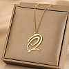 304 Stainless Steel Heart Initial Pendant Necklaces for Women Men FS-WG51A4F-11-1