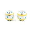 Spot Pattern Opaque ABS Plastic Imitation Pearl Enamel Beads KY-G020-02D-2