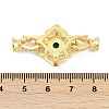 Brass Micro Pave Clear Cubic Zirconia Fold Over Clasps KK-M311-14G-3