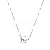 304 Stainless Steel Crystal Rhinestone Initial Pendant Necklaces FS-WGCEFCC-05-1