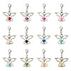 36Pcs 12 Colors Alloy Angel Pendant Decorations FIND-TA0001-92-10