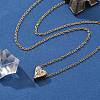 304 Stainless Steel Crystal Rhinestone Pendant Cable Chain Necklaces for Women NJEW-C062-01A-G-1