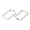 Non-Tarnish 304 Stainless Steel Open Back Bezel Rectangle Pendants STAS-Z040-06A-P-1