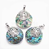 Natural Paua Shell Pendants G-F573-D04-1