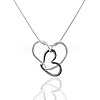 Alloy Couple Heart Pendant Round Snake Chain Necklaces for Women FS-WG2D0F8-01-5