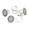 Vintage Adjustable Iron Finger Ring Components Alloy Cabochon Bezel Settings PALLOY-Q300-25AS-NR-5
