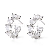 Clear Cubic Zirconia Open Hoop Earring EJEW-C002-02P-RS-1