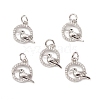 Brass Micro Pave Cubic Zirconia Bird Charms KK-E068-VB315-4