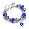 Tibetan Style Alloy & Glass Beaded European Bracelets RX0966-4-1