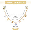 Ocean Theme Alloy Blue Enamel Starfish Shell Shape Charm Brass Decorative Chains HJEW-ME00054-2