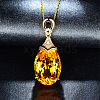 Oval Brass Topaz Moissanite Pendant Necklaces WG6A185-01-1