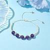 10mm Round Natural Amethyst Braided Bead Bracelets BJEW-JB10449-2