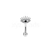 Eye 304 Stainless Steel Cubic Zirconia Eyebrow Barbell Rings WGF5FAC-08-1