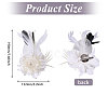 Flower Feather & Iron Lapel Pins for Clothes JEWB-WH0010-114A-2