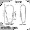 4Pcs 304 Stainless Steel Screw Carabiner Lock Charms STAS-UN0064-01-3