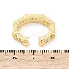 Brass Micro Pave Clear Cubic Zirconia Open Cuff Rings for Women RJEW-R011-06G-01-5