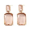 Glass Rectangle Dangle Stud Earrings EJEW-Q800-15B-KCG-1