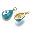 Real 16K Gold Plated Brass Enamel Pendants KK-S061-78D-NR-2