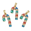 Brass Micro Pave Cubic Zirconia Pendants KK-U032-13G-1