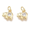 Brass Micro Pave Clear Cubic Zirconia Charms KK-M206-39G-1