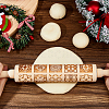 Wood Decorative Flower Pattern Rolling Pin AJEW-WH0596-430A-3