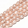 Oval Natural Cultured Freshwater Pearl Beads Strands PEAR-R015-44-3