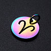 Rainbow Color Ion Plating(IP) 201 Stainless Steel Charms STAS-Q201-JN166-1-2