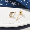 Brass Micro Pave Clear Cubic Zirconia Stud Earrings EJEW-R016-01G-02-3