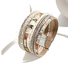 Braided Imitation Leather Crod Multi-strand Bracelets for Women PW-WGA1EC1-04-1