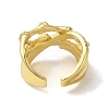Brass Cubic Zirconia Bamboo Open Cuff Ring RJEW-Z019-01G-3