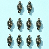 10Pcs Round Brass Magnetic Clasps with Loops KK-FS0001-34AB-7