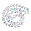 Electroplate Transparent Glass Beads Strands X-EGLA-N002-34A-C03-2