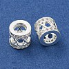 Rack Plating Brass Micro Pave Clear Cubic Zirconia European Beads KK-L215-326S-2