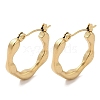 Flower 201 Stainless Steel Half Hoop Earrings for Women EJEW-G385-30G-1