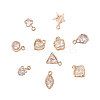 Alloy Cubic Zirconia Charms ZIRC-CJ0001-02LG-3