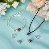 6Pcs 6 Styles Brass Pave Natural Amethyst & Rose Quartz & White Agate & Green Aventurine & Carnelian & Lapis Lazuli Multi-Strand Links KK-BC0015-16-4