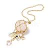 Natural Quartz Crystal with Rack Plating Brass Pendants Decorations AJEW-B023-01G-03-3