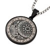 Retro Mandala 201 Stainless Steel Box Chain Constellation Pendant Necklaces for Women Men NJEW-M223-01L-2