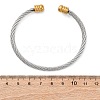 304 Stainless Steel Cuff Bangles BJEW-G584-05D-GP-5