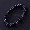 Natural Amethyst Beaded Stretch Bracelets PW-WG74486-02-1