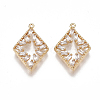 Brass Cubic Zirconia Pendants KK-T038-369G-1