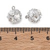 Brass Pave Clear Cubic Zirconia Charms CU-CBAD360-08P-04-3